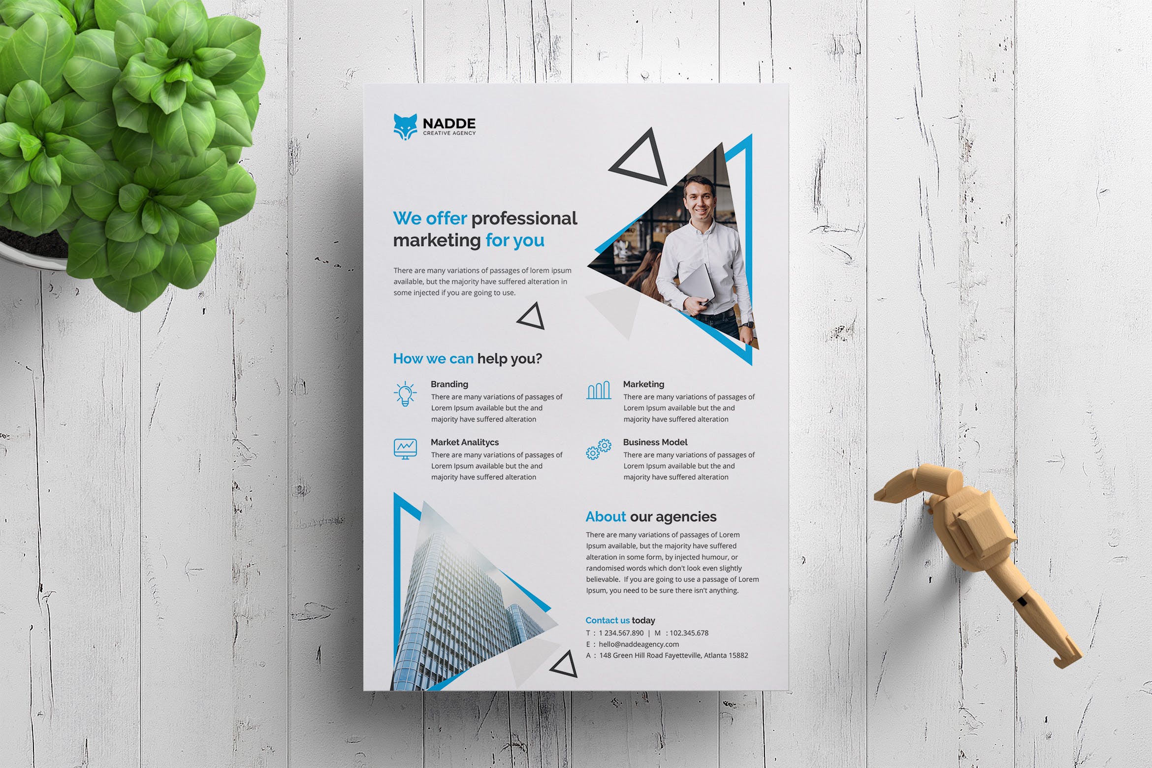 品牌营销/市场营销服务宣传单设计模板 Corporate Flyer插图