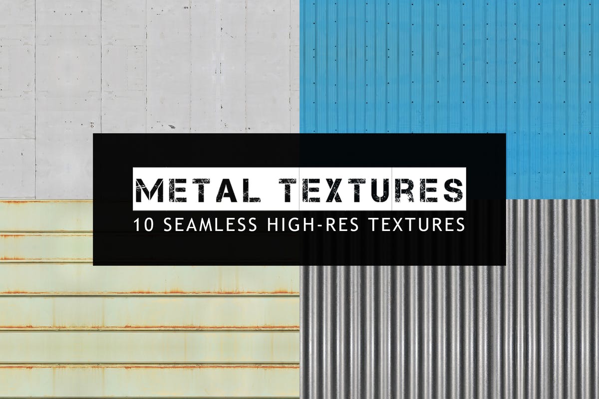 10种高分辨率无缝金属材质纹理 10 Seamless Metal Textures插图