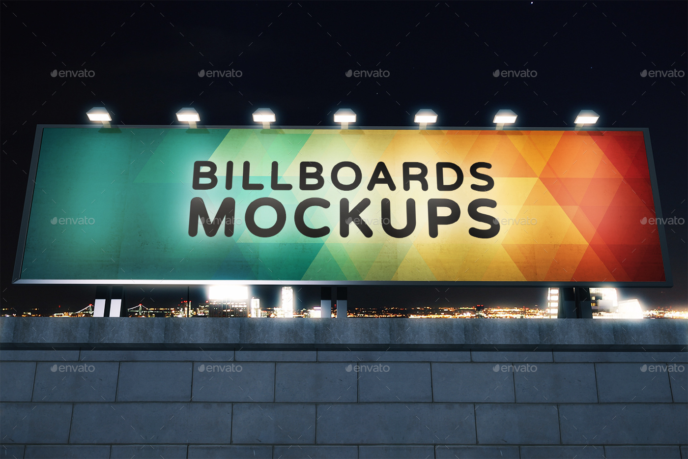 夜间广告牌展示样机模版 Billboards Mockups at Night Vol.1插图6