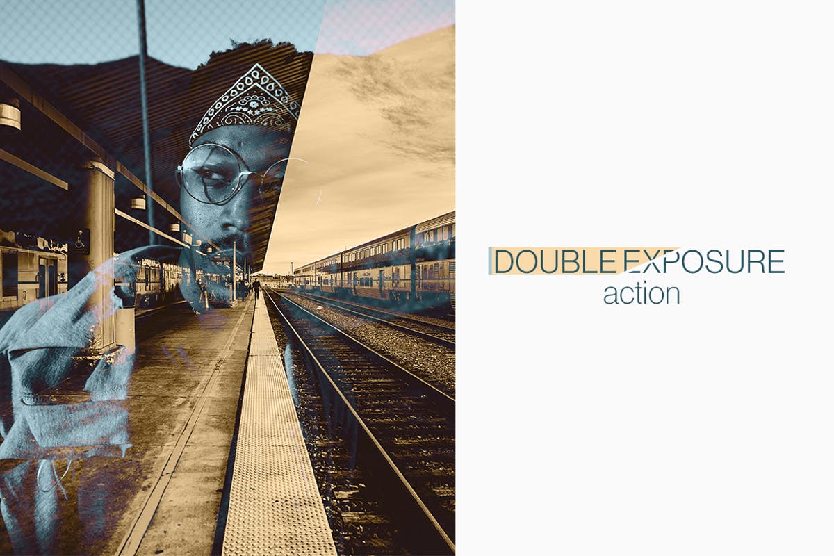 双重曝光照片特效PS动作 Double Exposure Photoshop Action插图