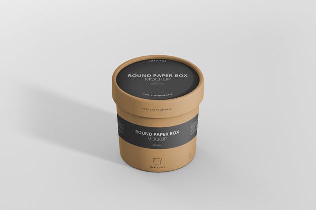 茶叶/咖啡小规格纸筒包装设计样机模板 Paper Box Mockup Round – Small Size插图(5)