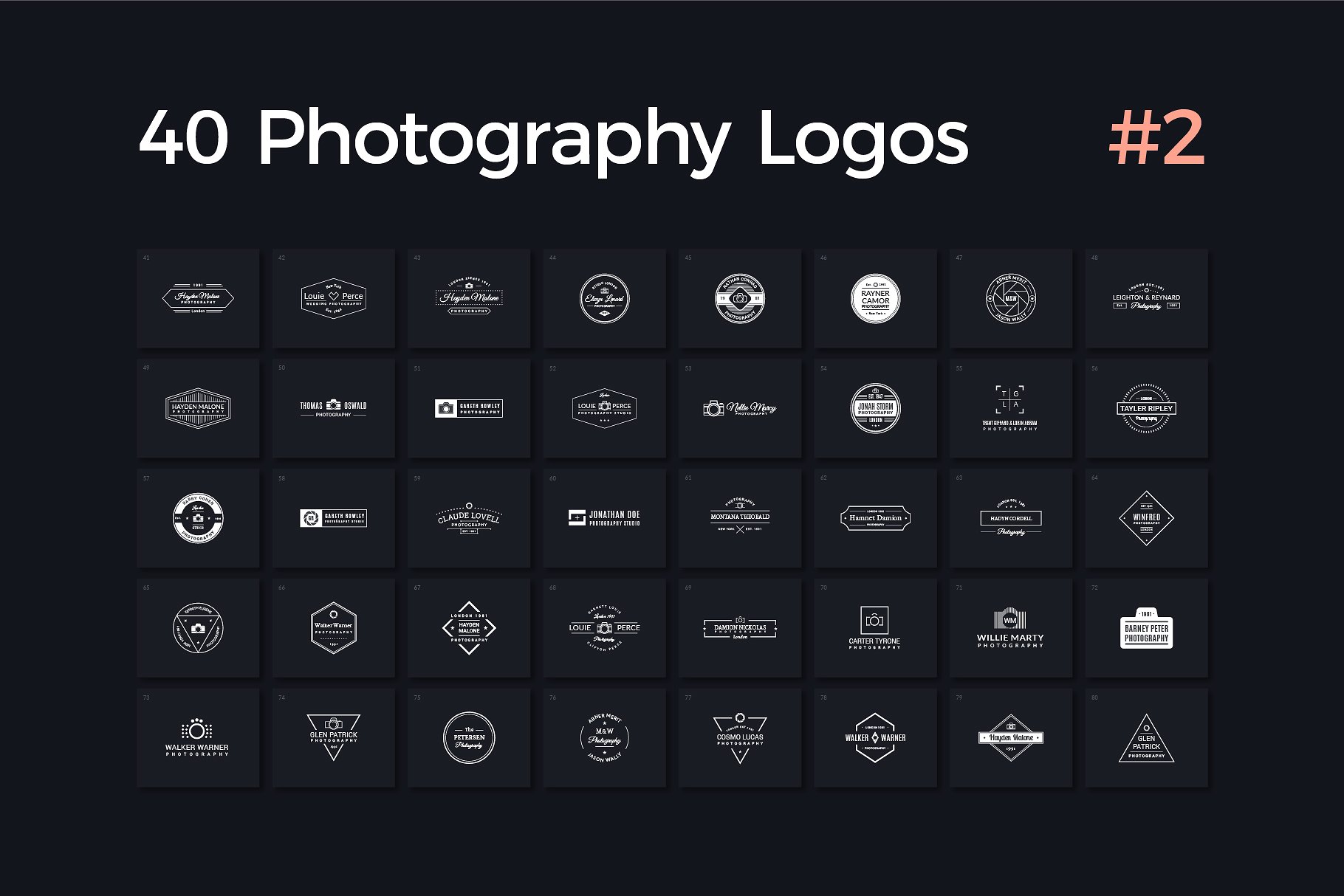 40款多用途摄影影楼Logo模板V.2 40 Photography Logos Vol. 2插图