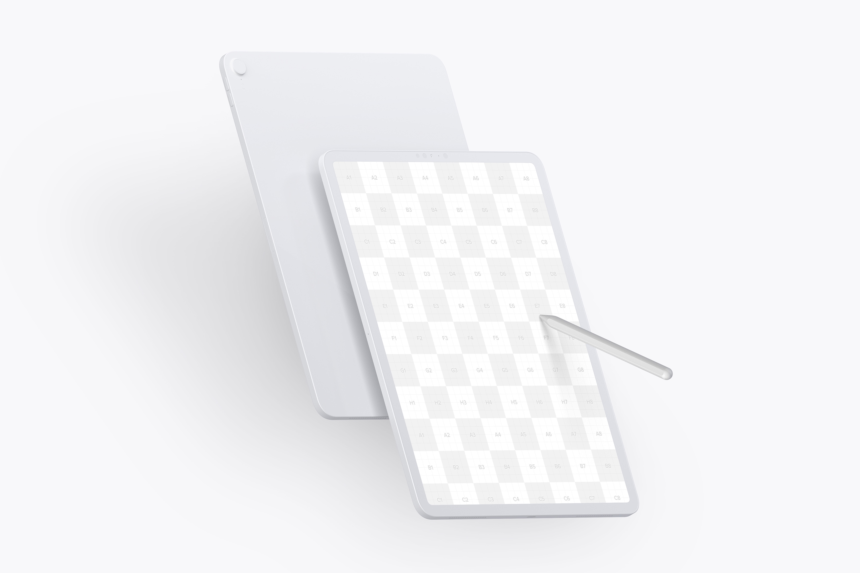 iPad Pro平板电脑纵向正面和背面视图样机模板 Clay iPad Pro 12.9” Mockup, Portrait Front and Back View插图1 iPad Pro平板电脑纵向正面和背面视图样机模板 Clay iPad Pro 12.9” Mockup, Portrait Front and Back View插图1