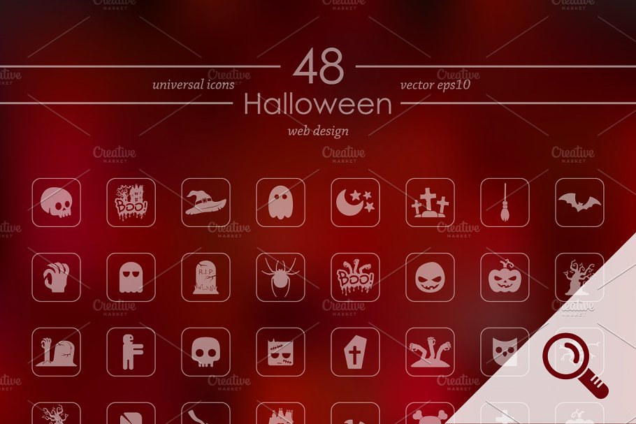 48个万圣节矢量图标集合 48 HALLOWEEN icons插图