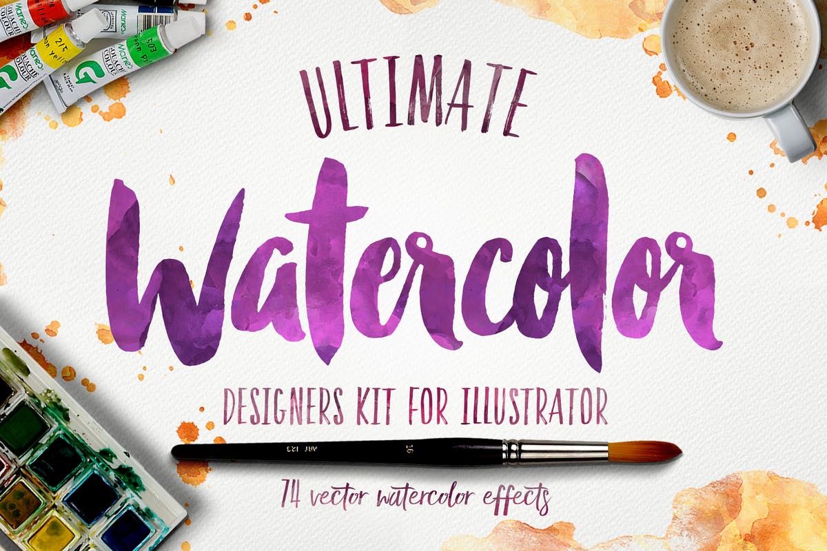 精美水彩插画设计素材包 for AI Watercolor KIT for Illustrator插图
