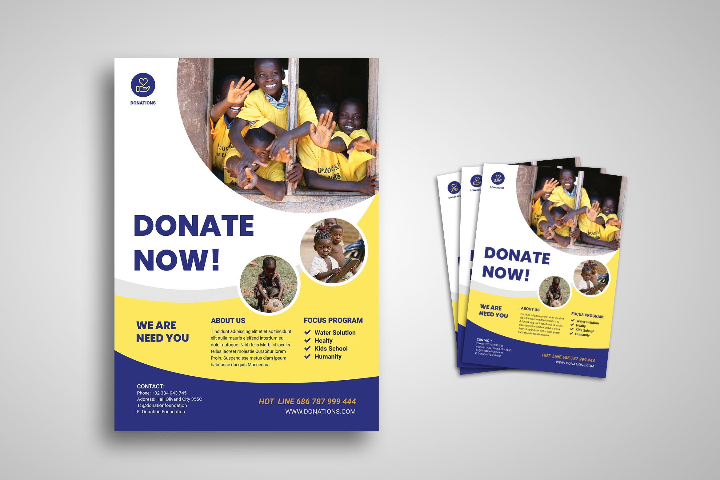 非营利组织慈善机构宣传海报设计模板 Charity Flyer插图