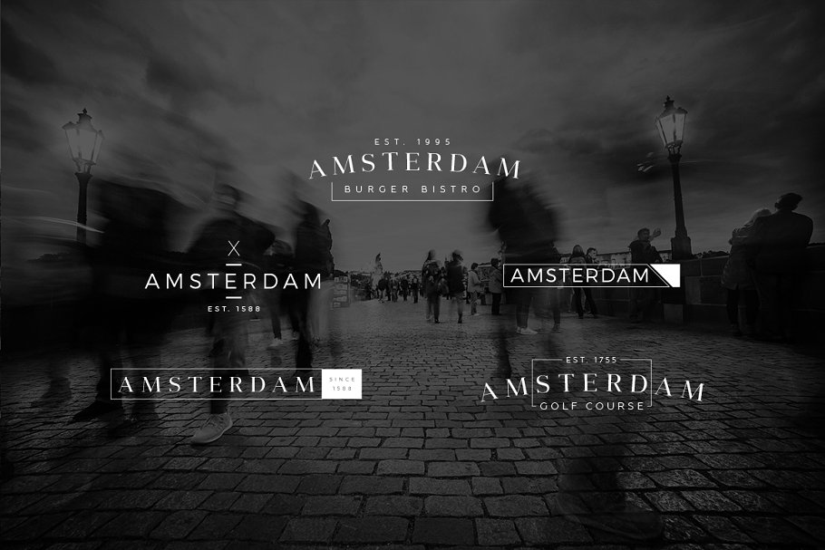极简主义斯堪的纳维亚Logo模板 Amsterdam – Minimalist Logo Pack插图(2)