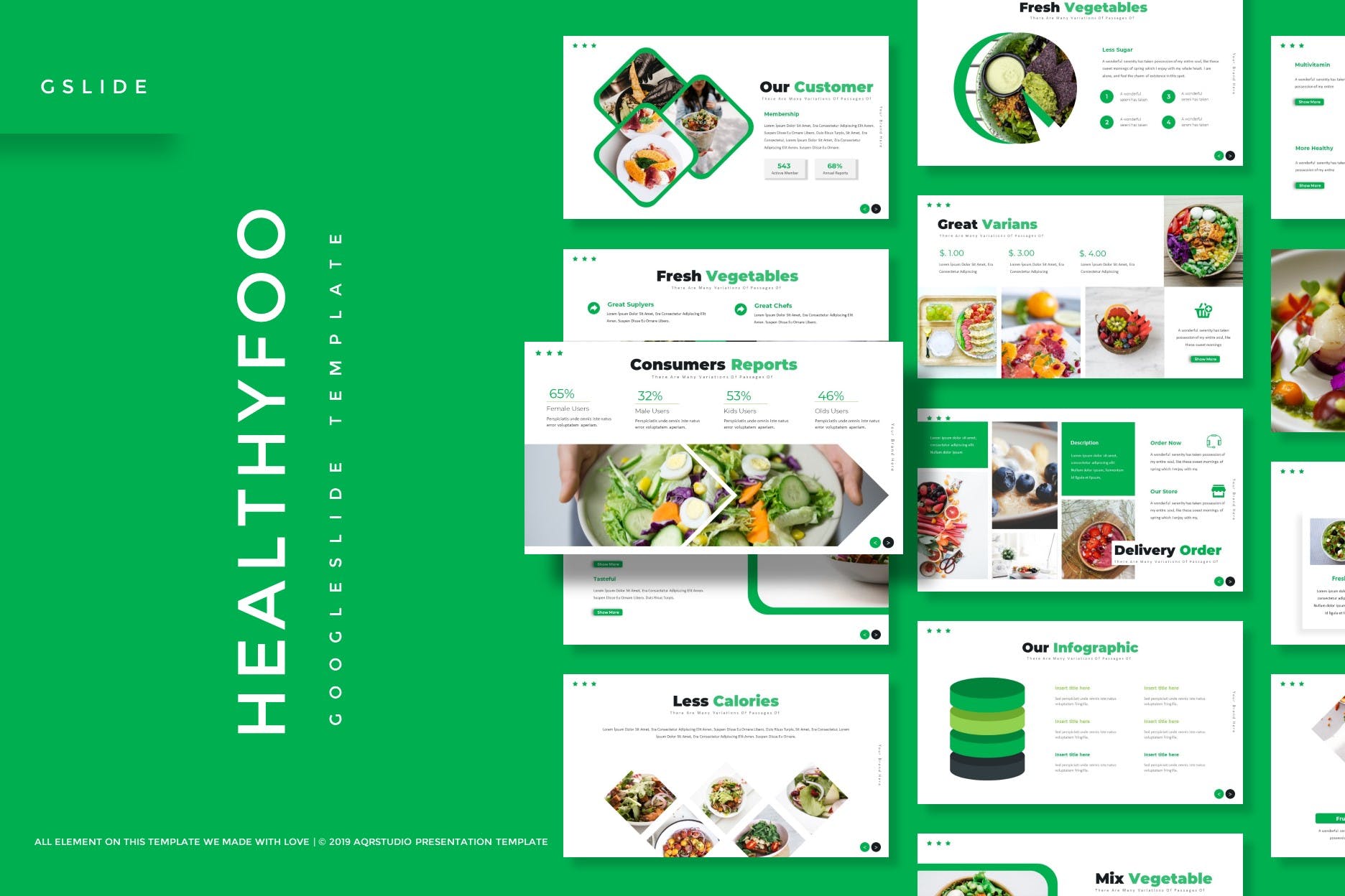 健康饮食主题谷歌幻灯片设计模板 Healthyfoo – Google Slides Template插图