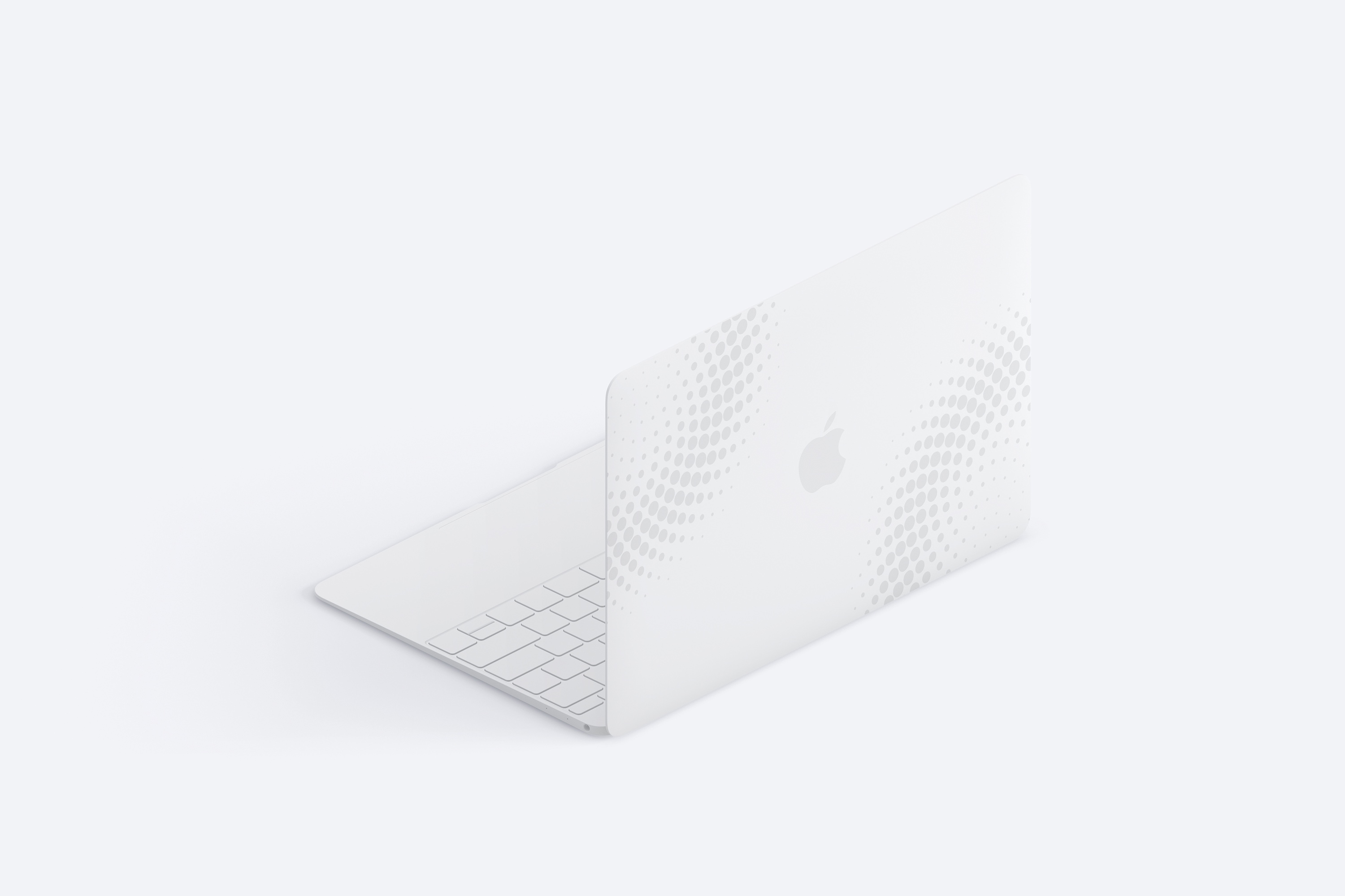 MacBook超极本笔记本电脑右后视图样机 Clay MacBook Mockup, Isometric Back Right View插图
