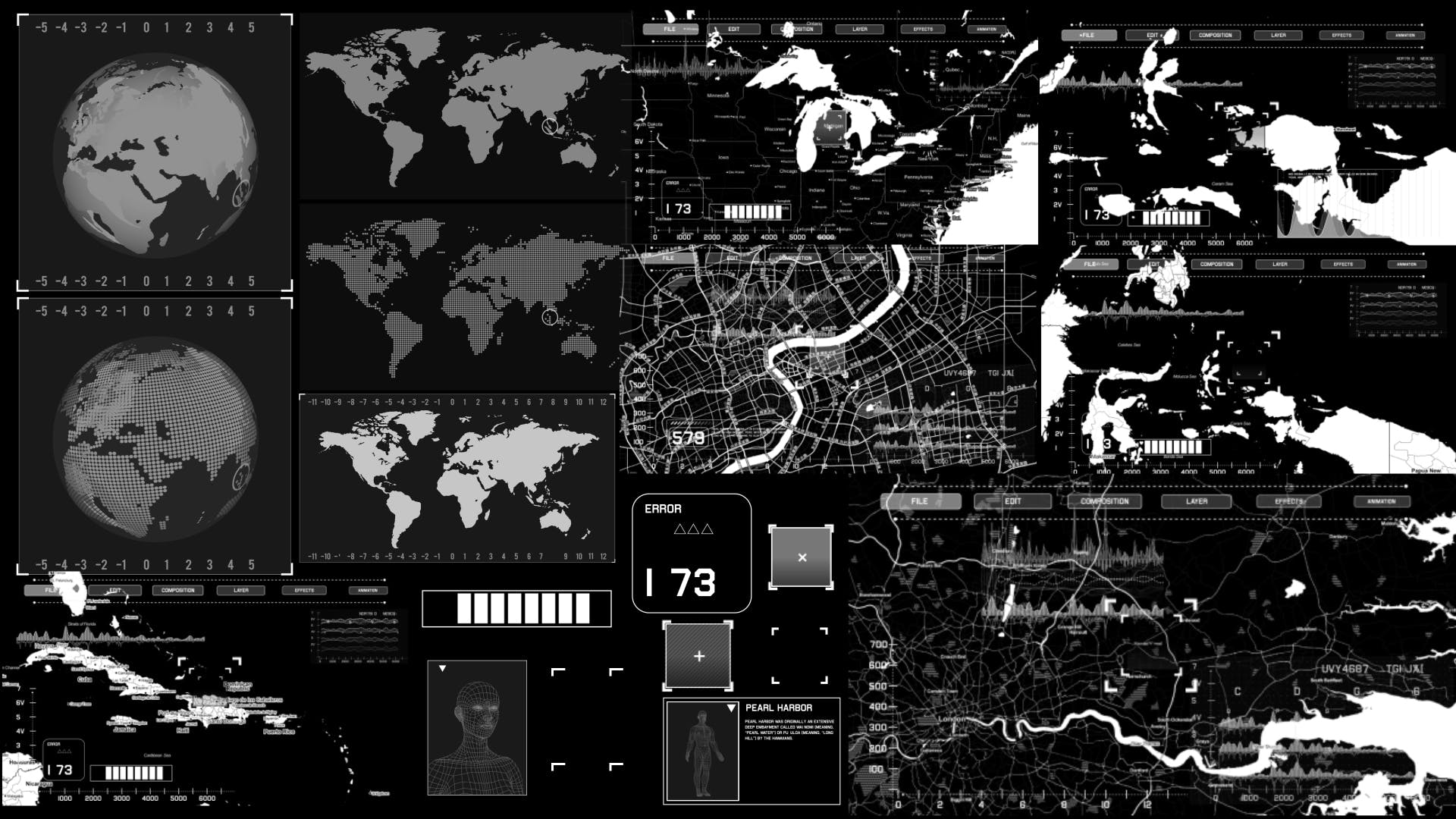 200+高科技HUD屏幕界面设计元素 200+ Sci-fi Interface HUD Elements插图(7)