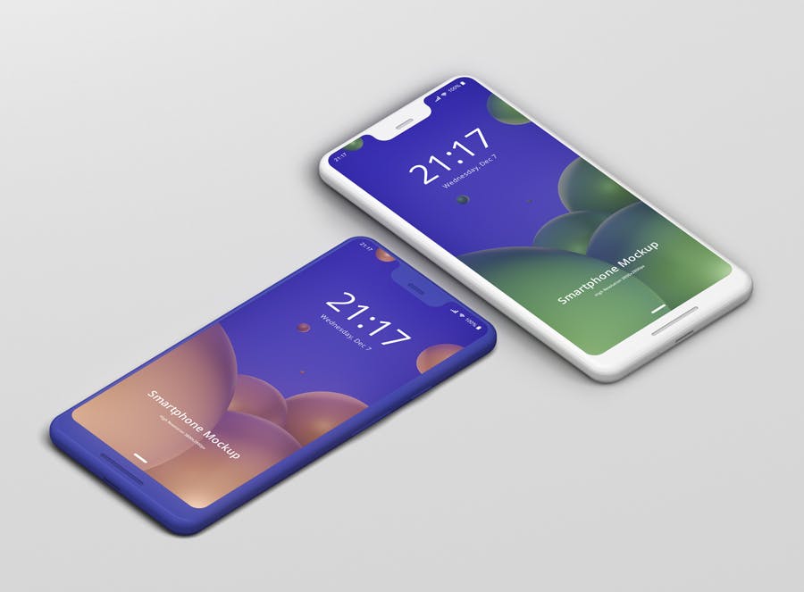 谷歌智能手机Pixel 3 XL屏幕预览样机模板 Smart Phone Mockup Pixel 3 XL插图(1)