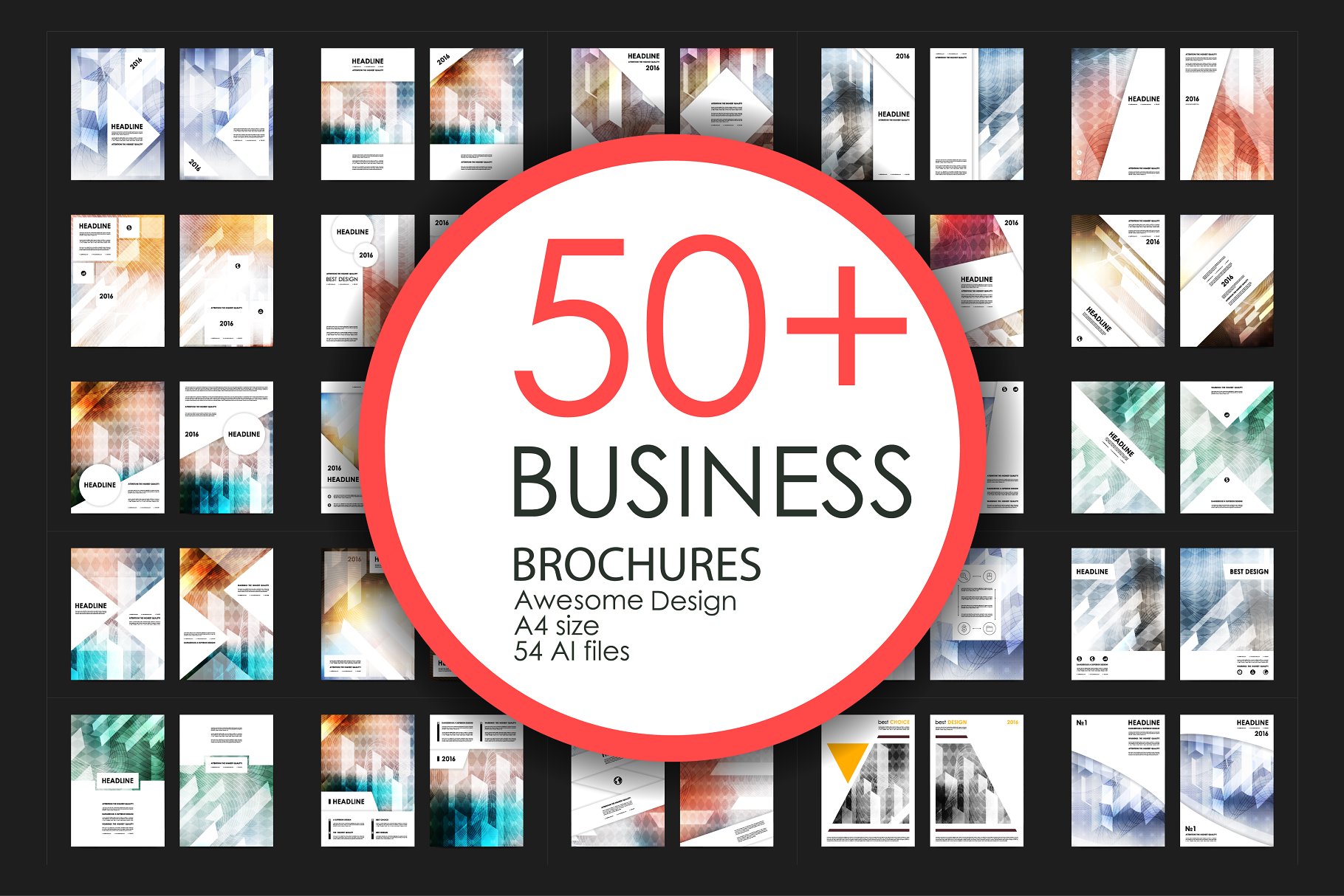 50+企业商业主题宣传小册子模板合集 50+ Business Brochures Bundle插图