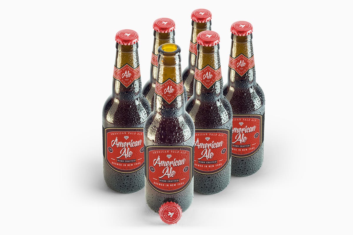 啤酒玻璃樽玻璃瓶外观保证样机 Beer Amber Bottle Mockup插图