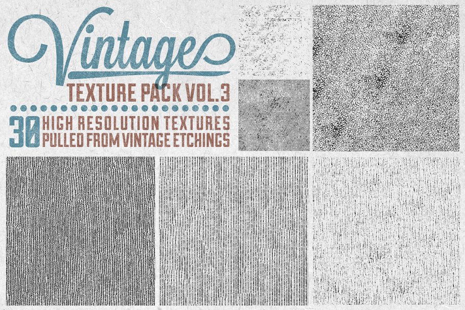复古印刷墨迹背景纹理合集V.3 Vintage Texture Pack Vol. 3插图