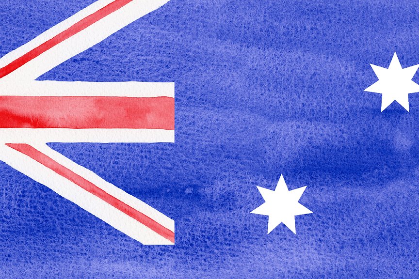 一枚水彩澳大利亚国旗 Watercolor Flag of Australia插图2