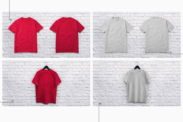 时尚品牌T恤系列服装样机 T Shirt Collection Mockup插图2