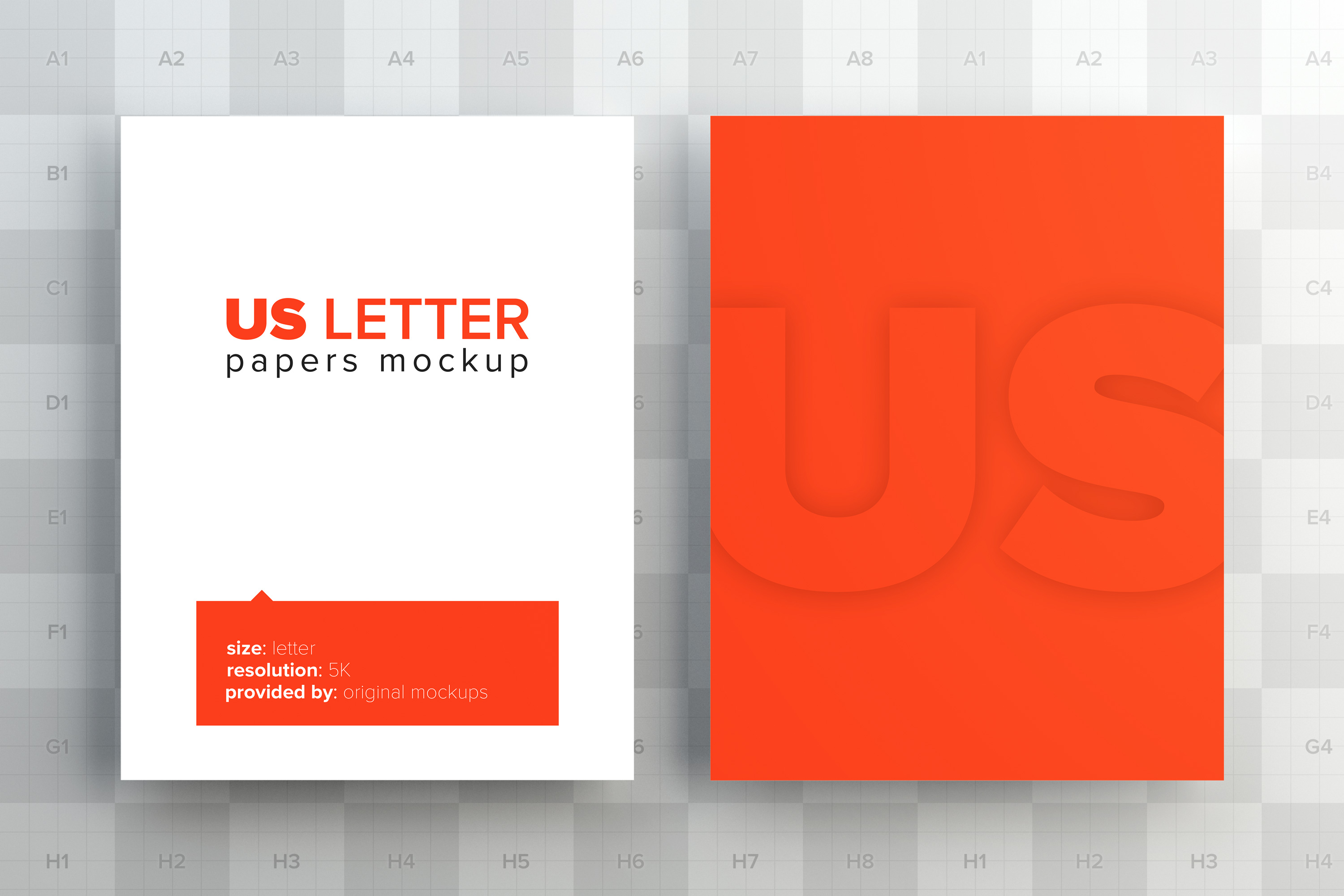 美国信纸规格企业信纸设计样机 US Letter Papers Mockup插图2