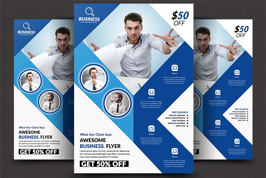 培训机构商务合作宣传传单设计模板 Corporate Flyer Print Templates插图