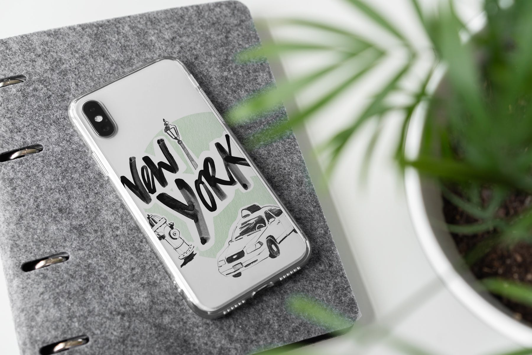 iPhone Xs透明手机壳外观设计效果图样机v2 iPhone Xs Clear Case Mock-Up vol.2插图(3)