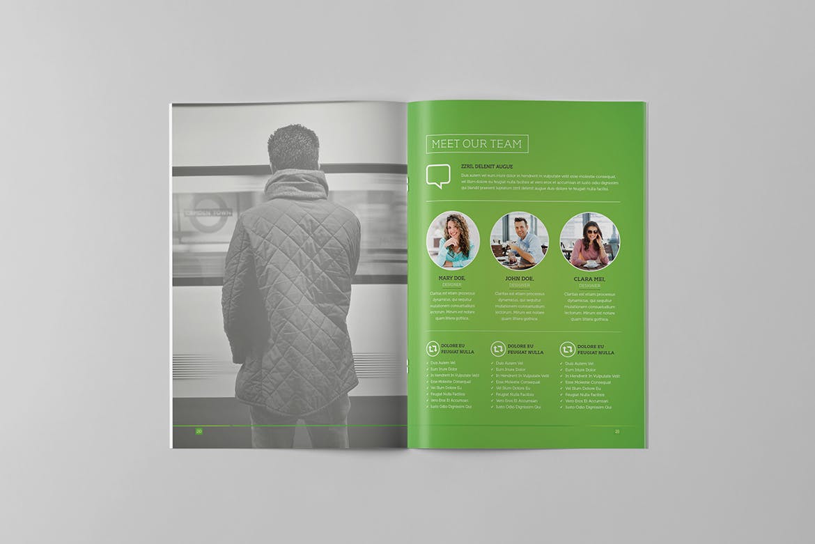 企业宣传册制作宣传画册版式设计模板 Light Business Brochure插图(10)