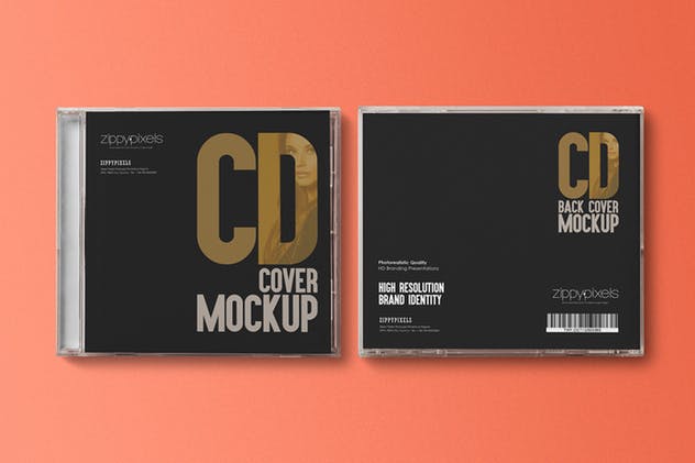 音乐CD光盘&包装盒样机 CD Label & Case Mockups插图(1)