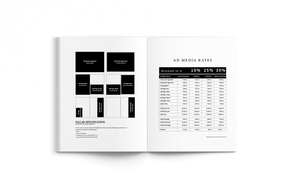 时尚简约设计风格杂志/企业品牌宣传册设计模板 The Media Kit Magazine插图(4)
