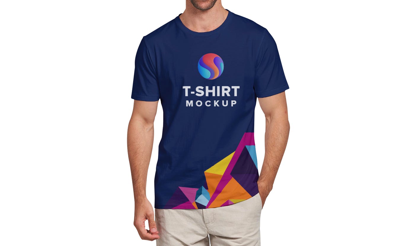 男士T恤设计模特上身正反面效果图样机模板v3 T-shirt Mockup 3.0插图4