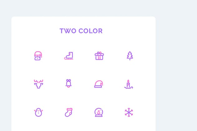 圣诞节＆冬天主题UI图标素材 UICON – Christmas, Winter Icons Set插图(2)