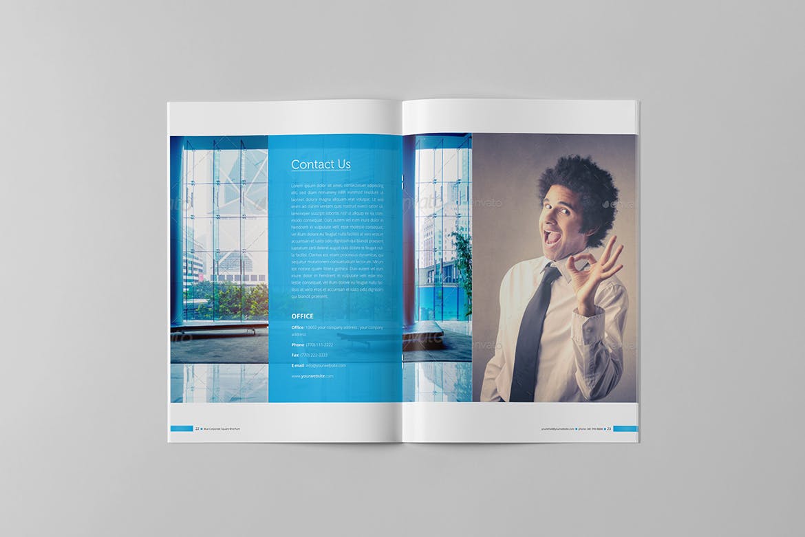 蓝色背景信息科技公司企业画册设计模板 Blue Corporate Brochure插图11