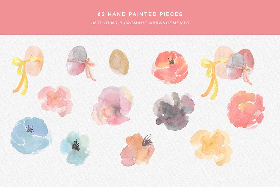 春天主题水彩剪贴画合集 Spring Watercolor Clipart Set插图(6)