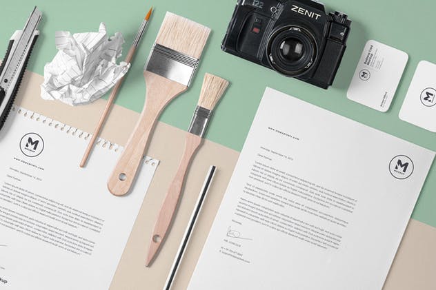 4组企业办公文具等距场景品牌样机套装 4 Stunning Stationery Mockups Set插图(2)