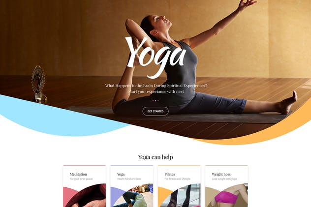 瑜伽俱乐部保健＆美容网站设计PSD模板 Yoga Club – Health Care & Beauty Center Template插图(1)