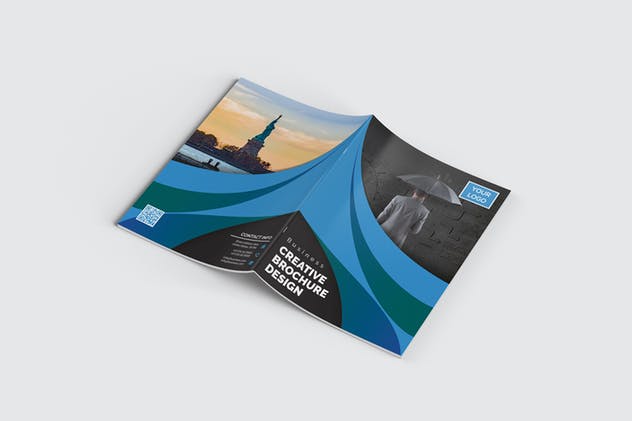 简单易用企业宣传小册画册设计EPS模板 Bifold Brochure插图(5)