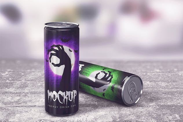 能量饮料罐头外观设计样机 Energy Drink Can Mockup vol.2插图(7)