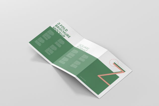 Z字母三折页宣传册样机 Z-Fold Brochure Mockup – Din A4 A5 A6插图7