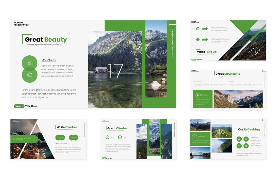 自然景观旅游主题谷歌幻灯片模板 Greenola – Google Slides Template插图(3)