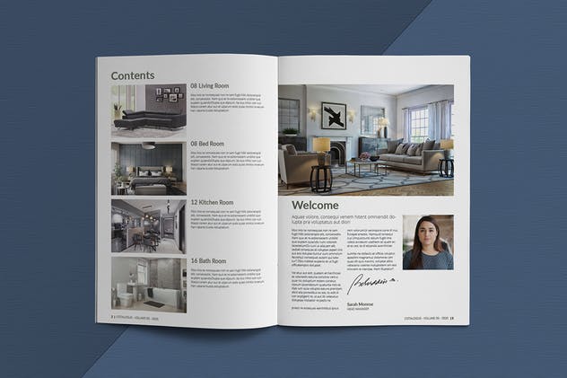 企业内宣产品目录设计INDD模板 Interior Catalogue Template插图(2)