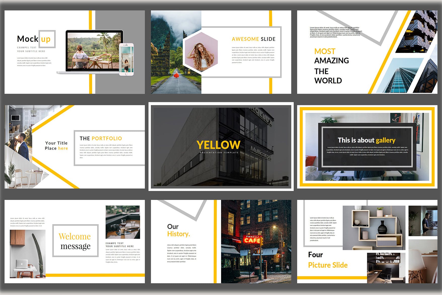 创意企业介绍/工作汇报Keynote演示文稿模板 Yellow – Innovative Keynote Template插图7