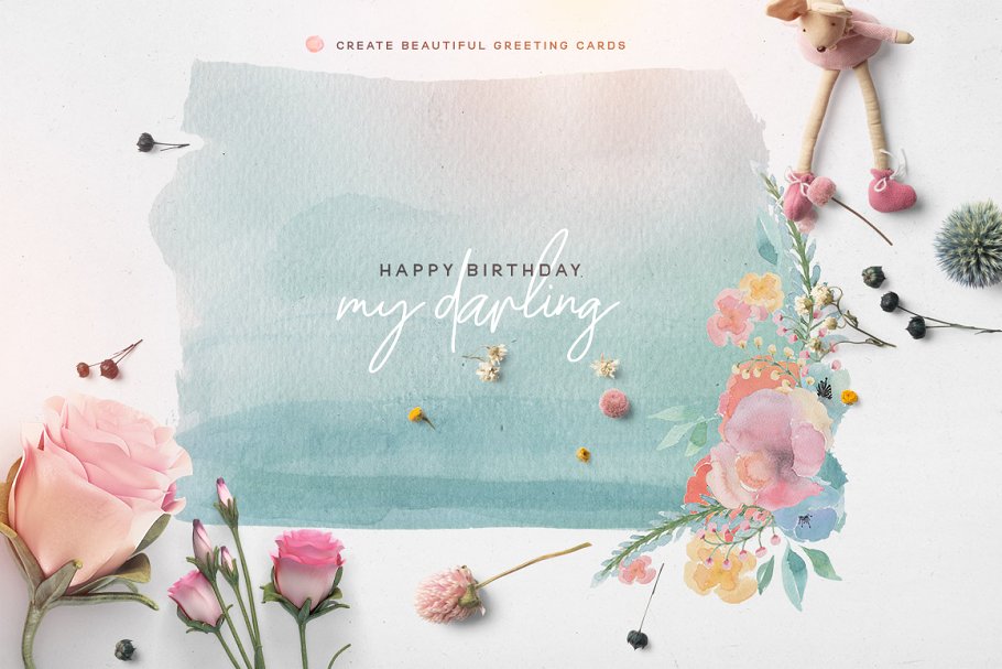 春天主题水彩剪贴画合集 Spring Watercolor Clipart Set插图(1)