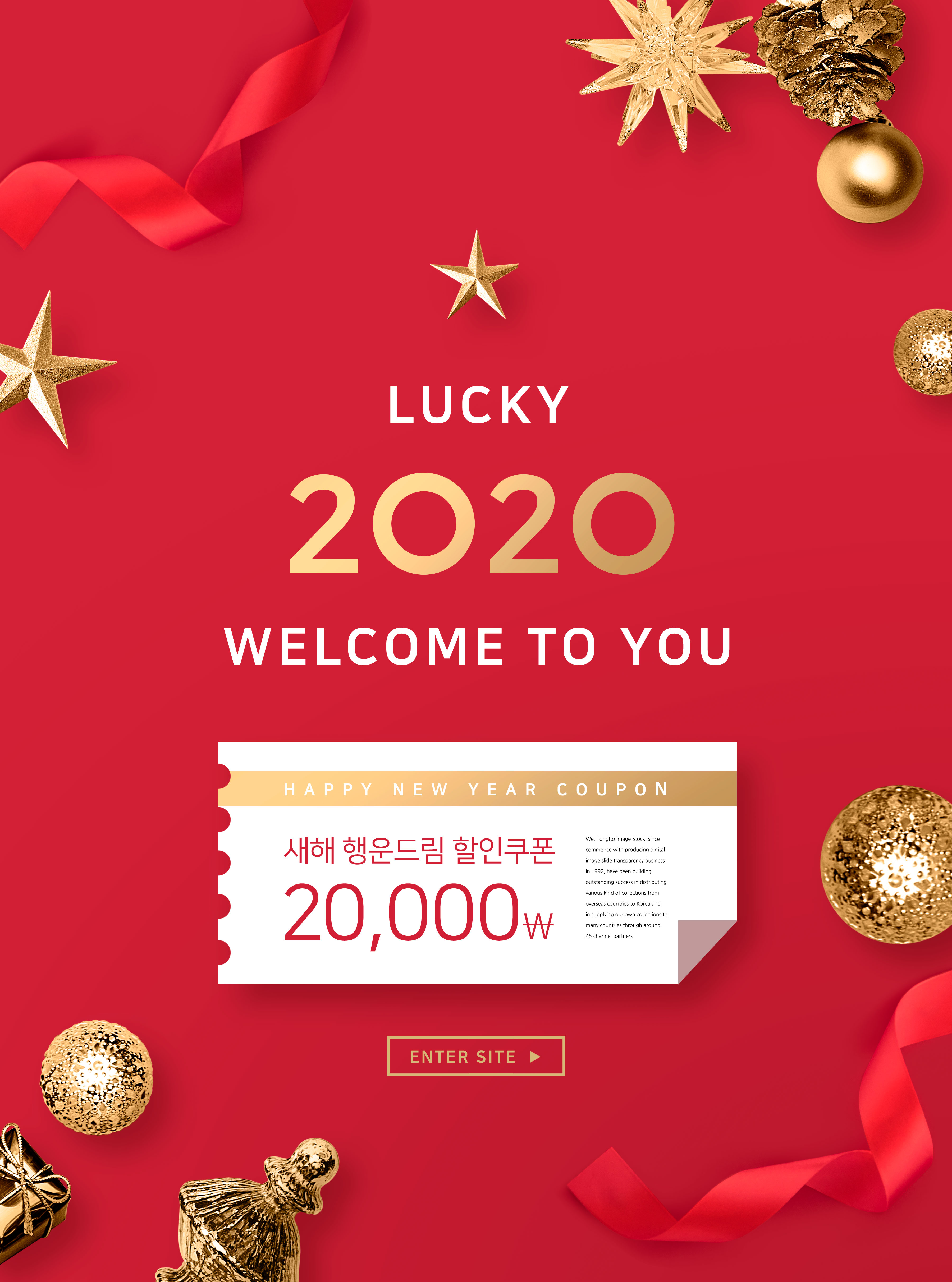 2020新年购物优惠券促销活动海报设计模板插图