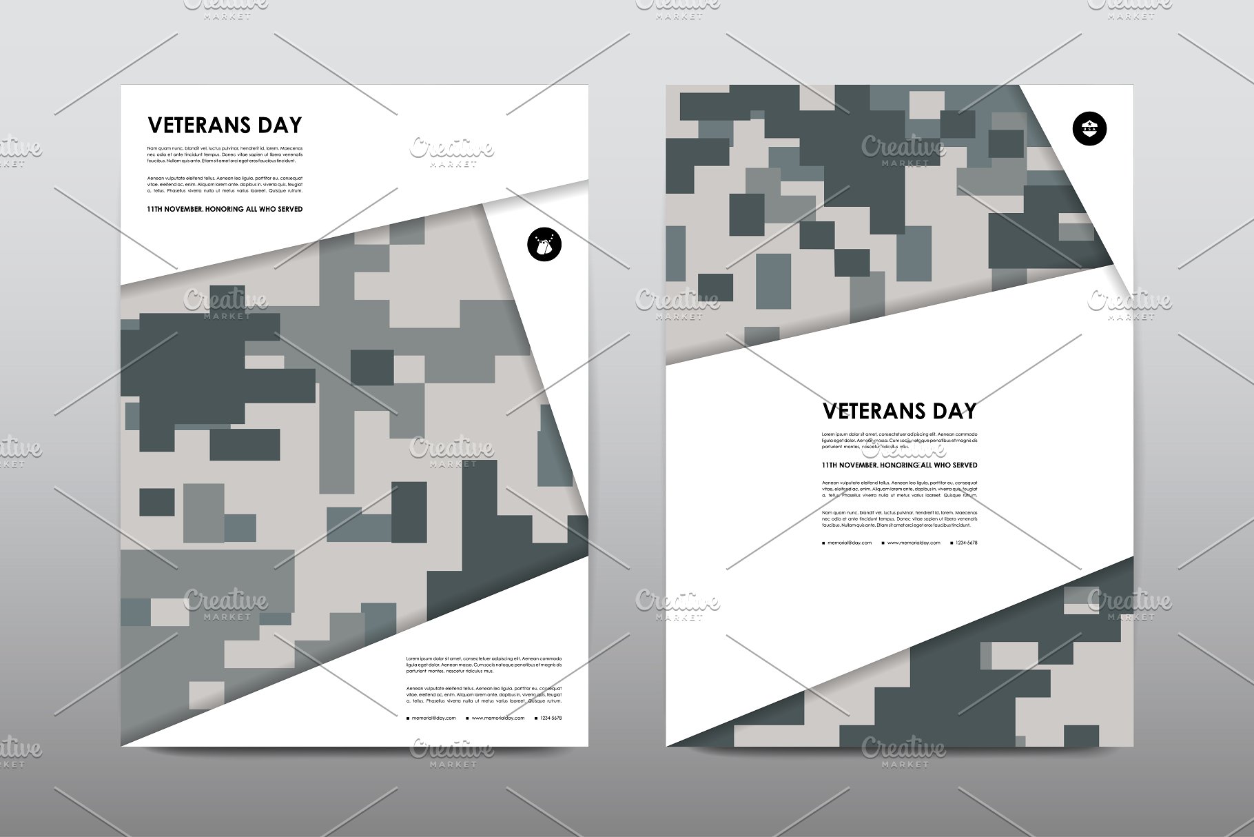 40+老兵节军人宣传小册模板 Veteran’s Day Brochures Bundle插图3