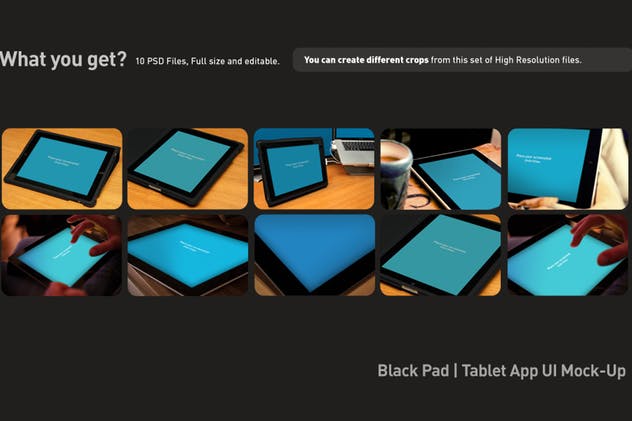 平板APP应用界面设计演示样机模板 Black iPad Tablet App UI Mock-Up插图(2)