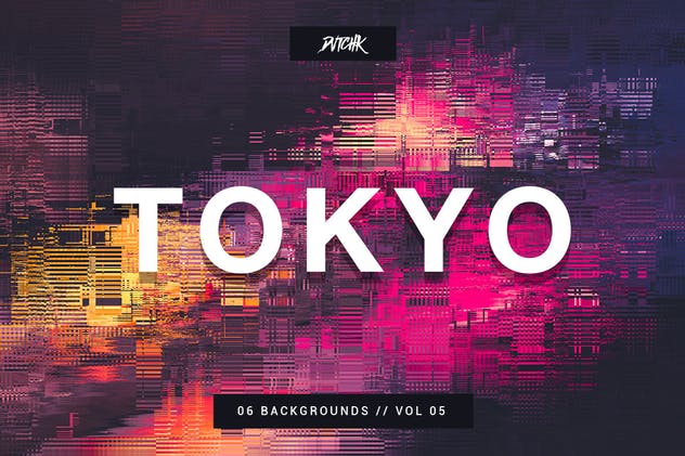 东京城市照片信号故障效果背景图片v05 Tokyo| City Glitch Backgrounds | Vol. 05插图3