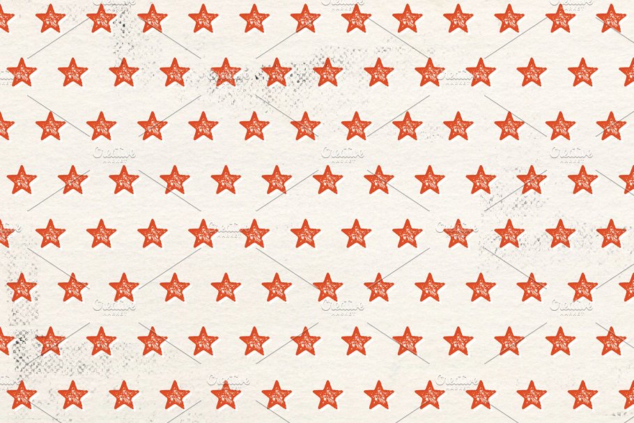 12个胶印星形背景图案  Offset Printed Star Digital Patterns插图1