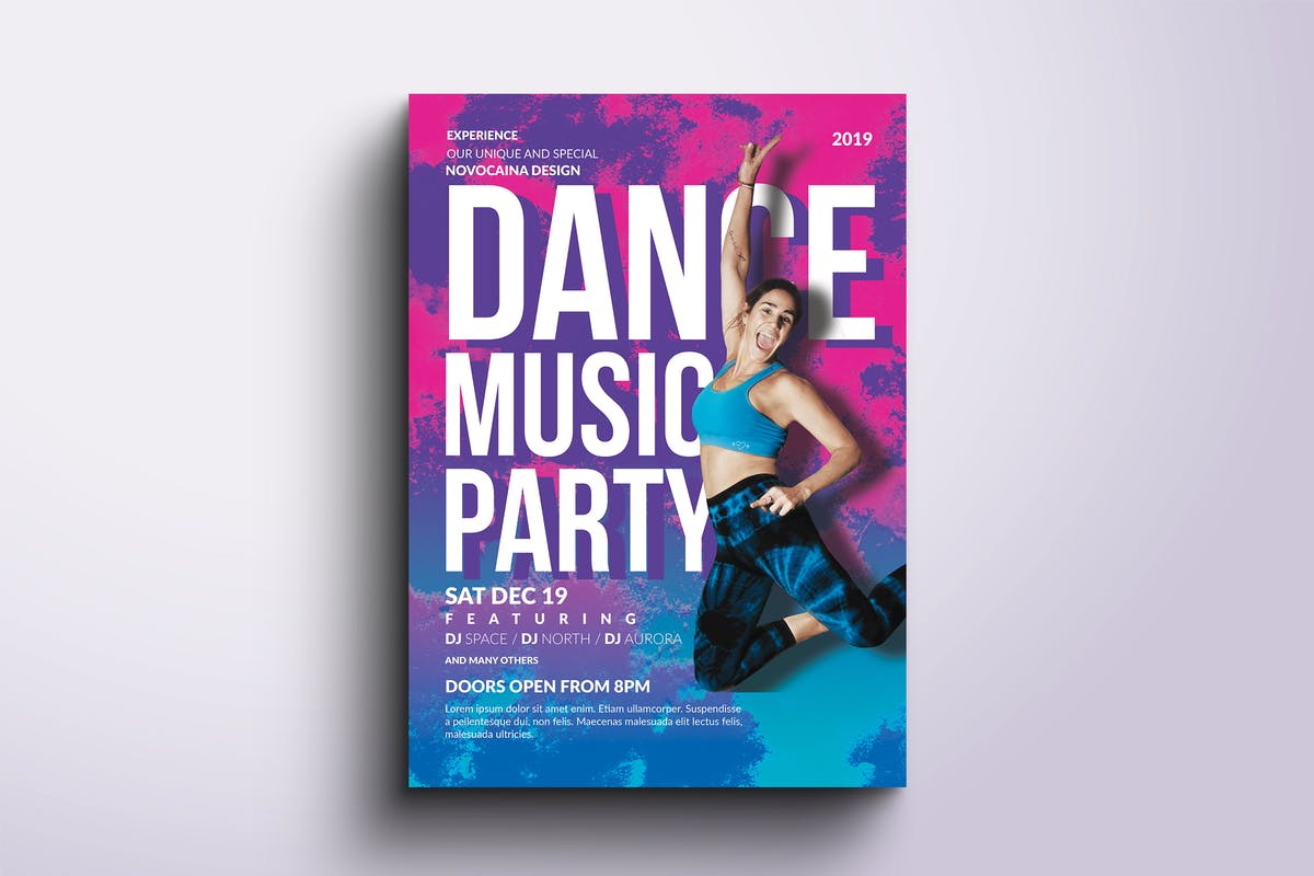 舞蹈比赛活动海报传单设计模板 Dance Party Flyer & Poster插图