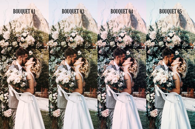 浪漫婚礼花束装饰PS动作 Bouquet Wedding Actions for Photoshop插图8