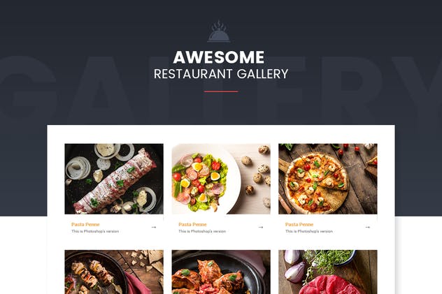 餐厅、咖啡厅和食品店网站UI套件UI模板 Rococo Restaurant Web UI Kit插图4