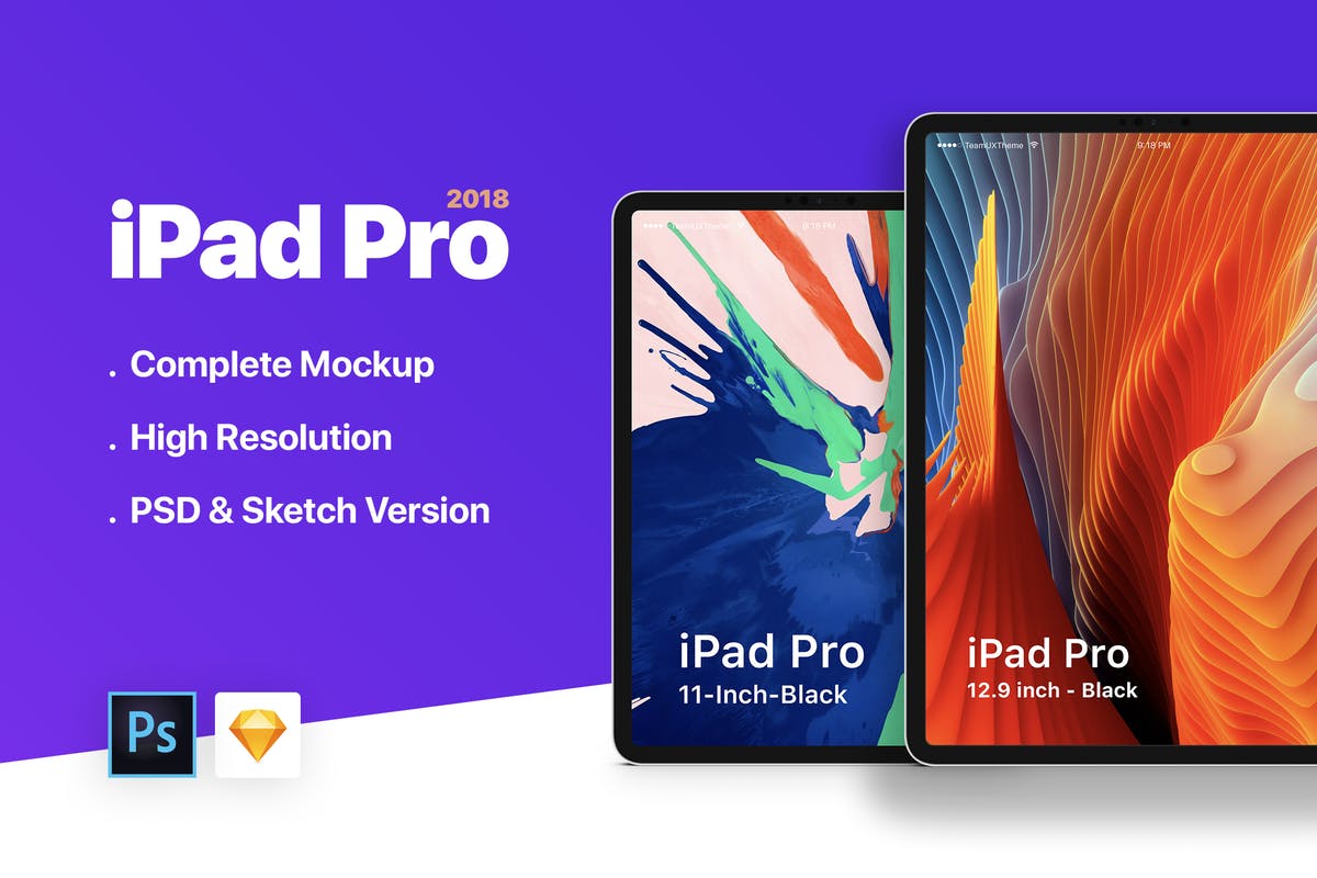 iPad Pro 2018设备展示样机模板 iPad Pro 2018 Mockup插图