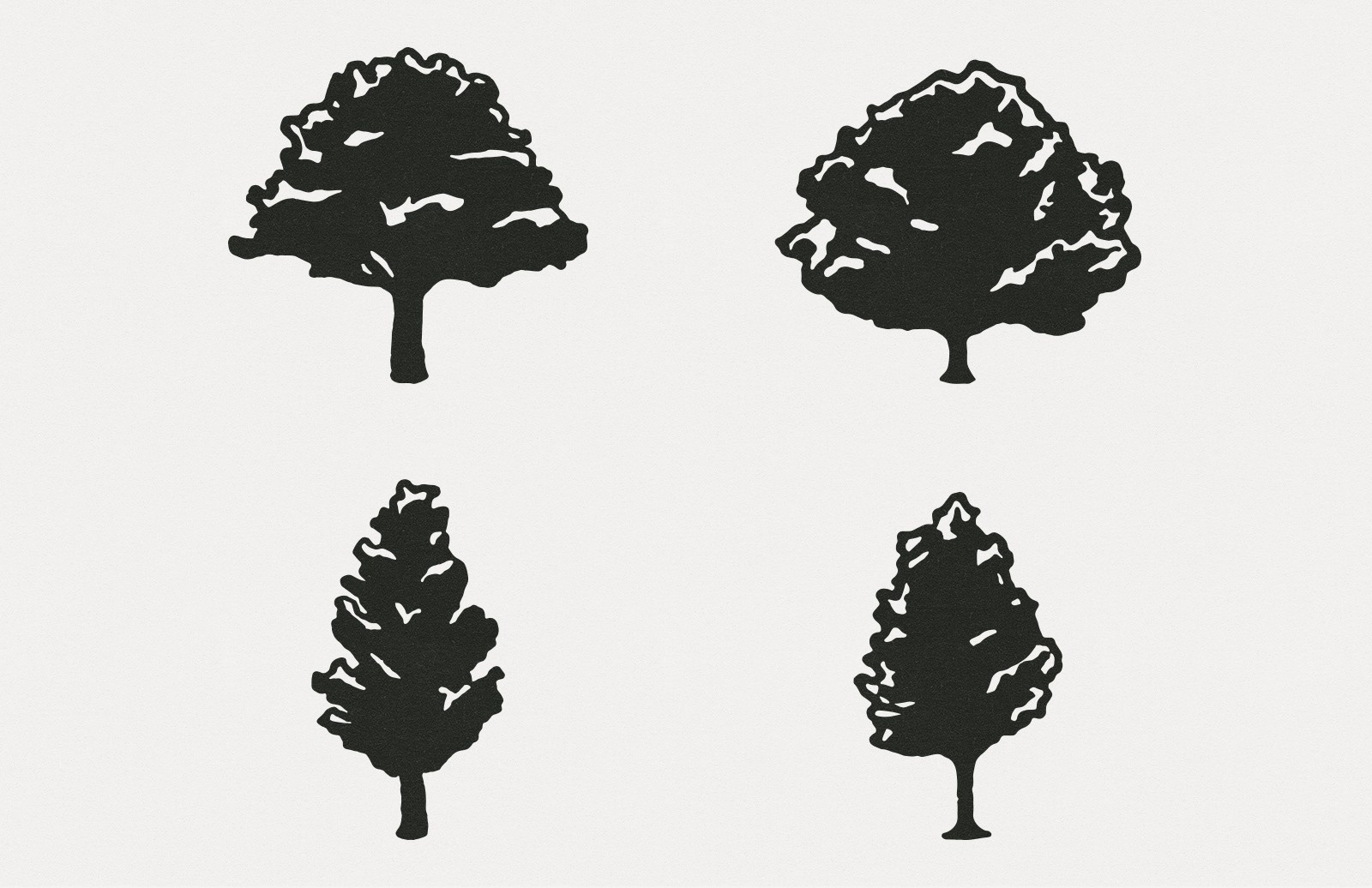 手绘树木矢量素材 Hand Drawn Vector Trees插图(2)