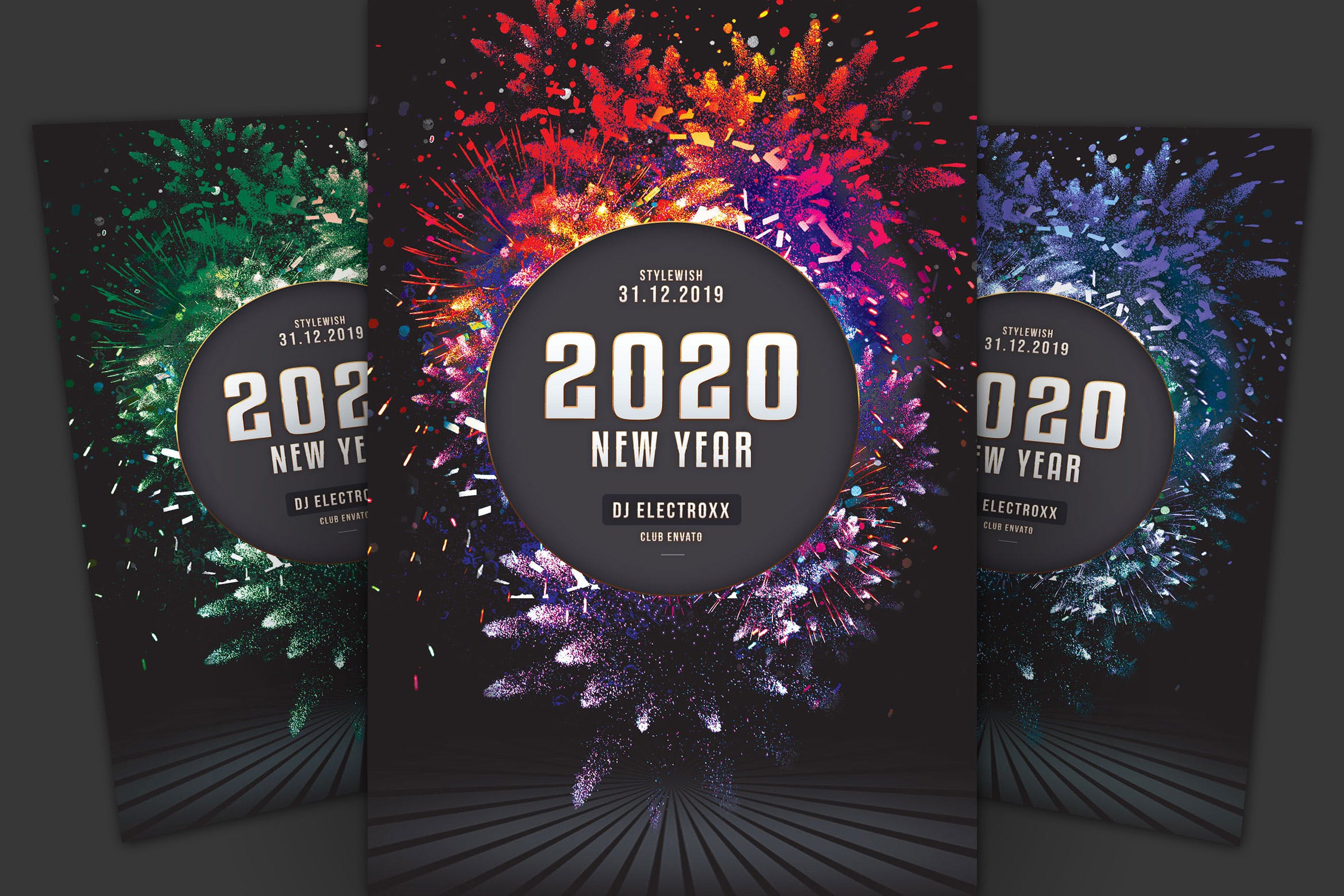 2020年新年主题音乐活动海报传单设计模板 New Year Flyer插图